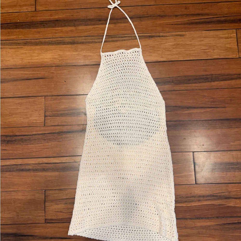 White Crochet beach cover up